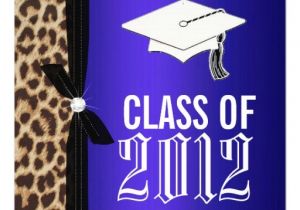 Cheetah Graduation Invitations Leopard Royal Blue Graduation Party 5 25 Quot Square