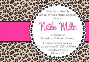 Cheetah Graduation Invitations Natelie Custom Cheetah Print Graduation by andreagerigdesigns