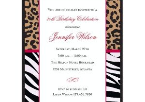 Cheetah Party Invitations Cheetah and Zebra Birthday Party Invitations Paperstyle