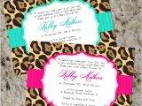 Cheetah Party Invitations Chic Leopard Invitations Baby Shower or Any Occassion