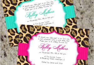 Cheetah Party Invitations Chic Leopard Invitations Baby Shower or Any Occassion