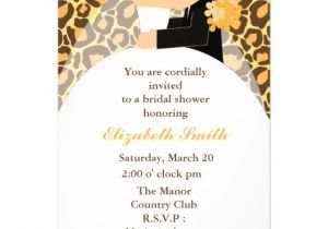 Cheetah Print Bridal Shower Invitations Leopard Print Bride and Groom Wedding Shower 5×7 Paper