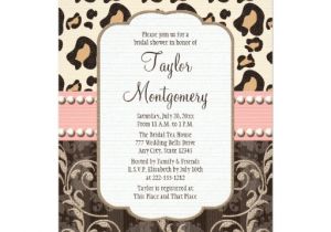 Cheetah Print Bridal Shower Invitations Pink Pearl Leopard Print Bridal Shower Invitations