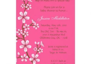 Cherry Blossom Baby Shower Invitations 5×7 Pink Cherry Blossom Baby Shower Invitation 5" X 7