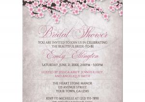 Cherry Blossom Bridal Shower Invitations Bridal Shower Invitations Rustic Pink Cherry Blossom