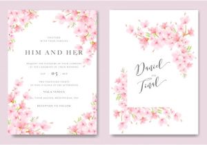 Cherry Blossom Chinese Wedding Invitation Card Template Vector Cherry Tree Vector Free Download