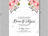 Cherry Blossom Chinese Wedding Invitation Card Template Vector Romantic Pink Cherry Blossom Azalea Camellia Wedding