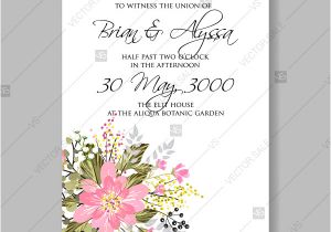 Cherry Blossom Chinese Wedding Invitation Card Template Vector Sakura Pink Cherry Blossom Flowers Japan Wedding