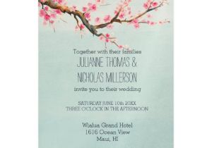 Cherry Blossom Wedding Invitation Template Cherry Blossom Flowers Wedding Invitation Zazzle Com