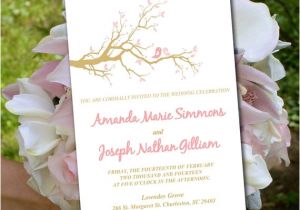 Cherry Blossom Wedding Invitation Template Love Bird Wedding Invitation Template Cherry Blossom Branch