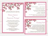 Cherry Blossom Wedding Invitation Template Tvw059 Cherry Blossom Branches Wedding Invitation