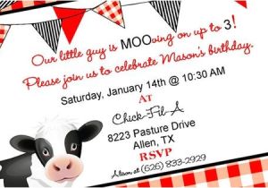 Chick Fil A Birthday Party Invitations Chick Fil A Invitation Printable Party Invitation