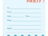 Child Pool Party Invitations Blank Pool Party Ticket Invitation Template