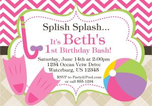 Child Pool Party Invitations Child Pool Party Invitation Template Free