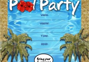 Child Pool Party Invitations Free Kids Party Invitations Pool Party Invitation