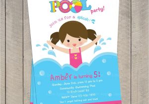 Child Pool Party Invitations Pool Invitation Pool Party Invitation Kids Pool Party
