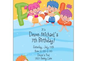 Child Pool Party Invitations Pool Party Kids Pool Invitations Paperstyle