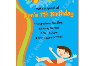 Child Pool Party Invitations Pool Swimming Party Invitation Party Invites