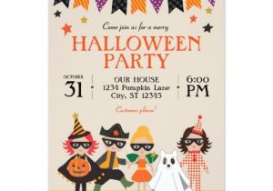 Children S Halloween Party Invitations Vintage Kids Halloween Party Invitation Zazzle