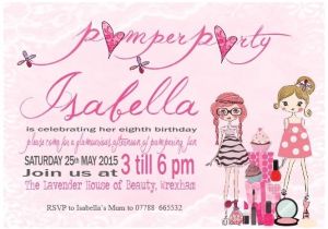 Childrens Pamper Party Invitations 10 Personalised Girl Childrens Pamper Birthday Party