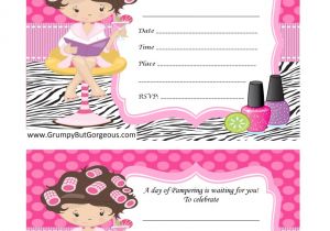 Childrens Pamper Party Invitations Grumpy but Gorgeous Pamper Parties Spa Pamper Beauty