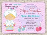 Childrens Pamper Party Invitations Kids Spa Party Invitation Girls Spa Party Invitation
