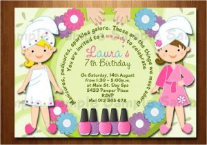 Childrens Pamper Party Invitations Spa Party Birthday Printable Invitation Manicure