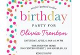 Childrens Party Invites Templates Uk Colourful Confetti Kids Birthday Party Invitations