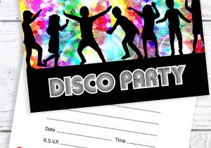Childrens Party Invites Templates Uk Disco Party Invitations Kids Birthday Invites A6