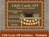 Chili Cook Off Party Invitation Chili Cook F Invitation Printable Diy