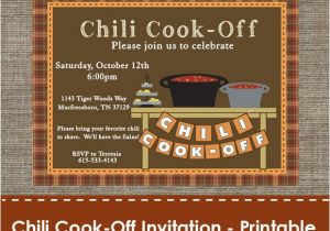 Chili Cook Off Party Invitation Chili Cook F Invitation Printable Diy