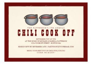 Chili Cook Off Party Invitation Chili Pot Trio Chili Cook F Party Invitation 5" X 7