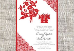 Chinese Party Invitation Template Diy Printable Editable Chinese Wedding Invitation Card