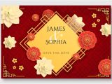 Chinese Wedding Invitation Template Free Download Realistic Wedding Invitation Template In Chinese Style