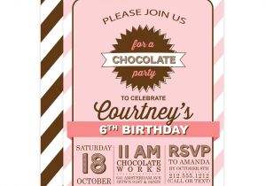 Chocolate Party Invitations Free Chocolate Party Birthday Invitation Pink Printed Pipsy