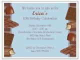 Chocolate Party Invitations Free Chocolate themed Birthday Party Invitations Blue Candy