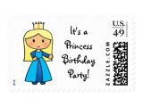 Chrismukkah Party Invitations Cartoon Clipart Cute Blond Princess Birthday Party Postage
