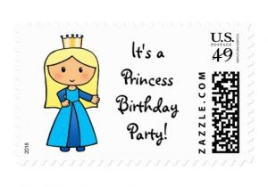 Chrismukkah Party Invitations Cartoon Clipart Cute Blond Princess Birthday Party Postage