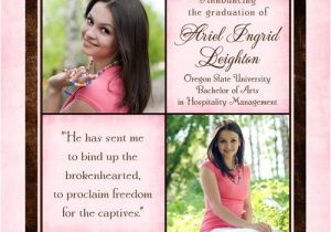 Christian Graduation Invitations Simply Sweet Graduation Announcement Pink Photo Woman