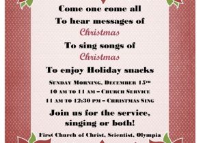 Christmas Caroling Party Invitations Christmas Carol Hymn Sing A Long Dec 15 First Church Of