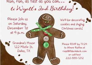 Christmas Caroling Party Invitations Gingerbread Holiday Birthday Invitation 1st Christmas