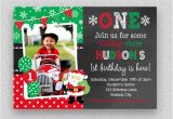 Christmas First Birthday Party Invitations Christmas Birthday Invitation Christmas 1st Birthday Santa