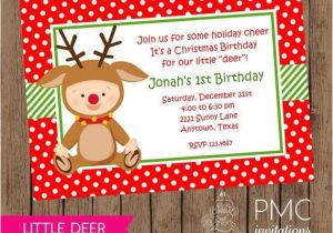 Christmas First Birthday Party Invitations First Birthday Christmas Party Invitation 1 00 Each with