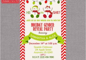 Christmas Gender Reveal Party Invitations Christmas Gender Reveal Invitation Snowmen Gender Reveal
