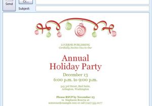 Christmas Holiday Party Email Invitation Template for Outlook Download Free Printable Invitations Of E Mail Message