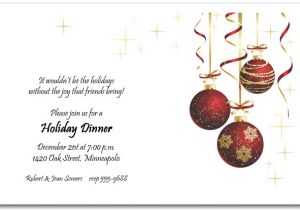 Christmas Party Images Invitations Red ornaments and Gold Starlights Holiday Invitation