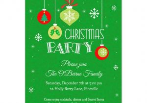 Christmas Party Invitation Cards Design ornaments Snowflakes Christmas Party Invitation
