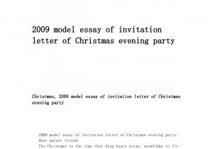 Christmas Party Invitation Letter Template Christmas Invitation Letter Invitation for A Christmas