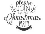 Christmas Party Invitation Template Black and White Christmas Party Black and White Invitation Card Vector Image