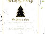 Christmas Party Invitation Template Black and White Christmas Party Invitation Black Gold and White Stock